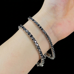 Hot Sale Mystic Black Diamond S925 Silver 2mm to 6.5mm Prong Setting Tennis Bracelet Tennis Chain Jewelry Bracelets - Product Image 1