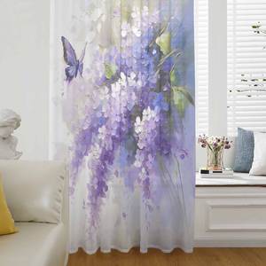 Modelli personalizzati trasparenti tende floreali stampate tende <span class=keywords><strong>su</strong></span> teli per soggiorno - Product Image 4