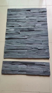 Diseño 3D Paneles de pared de pizarra de carbono negro Panel de pared de piedra Revestimiento de pared exterior para Decoración - Product Image 5