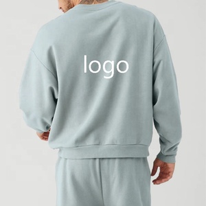 Nouveau Style o-cou sweat hommes plaine couleur unie 360 grammes 100% coton à manches longues côtes poignets personnalisé surdimensionné hommes sweat - Product Image 2