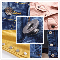 Kancing Celana Jeans Logam Kuningan Antik Custom Berlapis Nikel Bebas Nikel, Model Flatback, Untuk Celana Jeans Denim