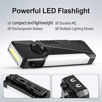 Lampe torche EDC portable multifonction RGB avec lumière latérale, rechargeable magnétique, clip stylo, lumière UV et lampe de travail COB avec cordon de fixation