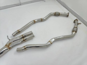 Tuyau d'échappement avant et silencieux à valve pour Audi RS4 RS5 2.9T, échappement haute performance en acier inoxydable SS304 avec silencieux à valve - Product Image 4
