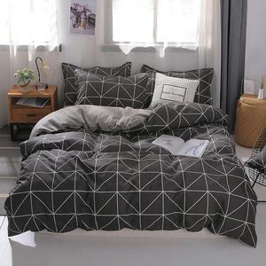 Simple Classic Queen Bedding <strong>Set</strong> 5 Size Bed Linen 4pcs <strong>Set</strong> <strong>Duvet</strong> Cover <strong>Set</strong> Pastoral Bed Sheet AB Side <strong>Duvet</strong> Cover <strong>Black</strong> - Product Image 1