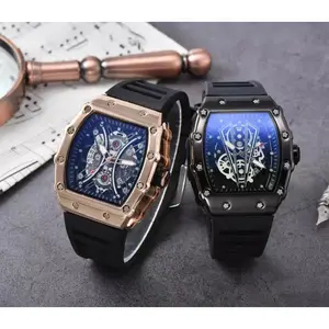 2024 Niche Wine Barrel Shaped Men's Sports Watch Fashion Waterproof Quartz Watch Large Dial Customization Valentine's Day Gift