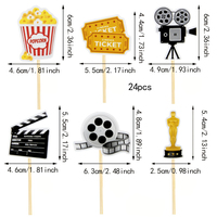 Décoration de gâteau d'anniversaire pour soirée cinéma : Cupcake cinéma, appareil photo instantané, popcorn