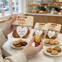 Sac d'emballage transparent personnalisé fait main pour pâtisseries, pains, biscuits, friandises, desserts de boulangerie, avec poignée et carte en papier