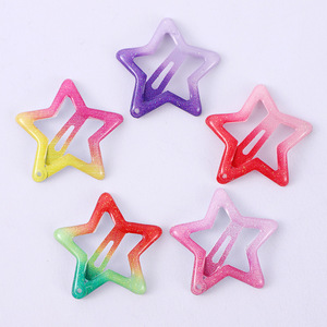 Pince à cheveux étoile à cinq branches 10 cm en résine plastique, pince BB pour femme, accessoire décontracté pour la tête - Product Image 1