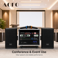 AOFO Profesyonel PA Ses Sistemi Komple 8U Rack Kablosuz Mikrofon 600W Güç Amplifikatörü Hoparlör Seti KTV Konferanslar İçin