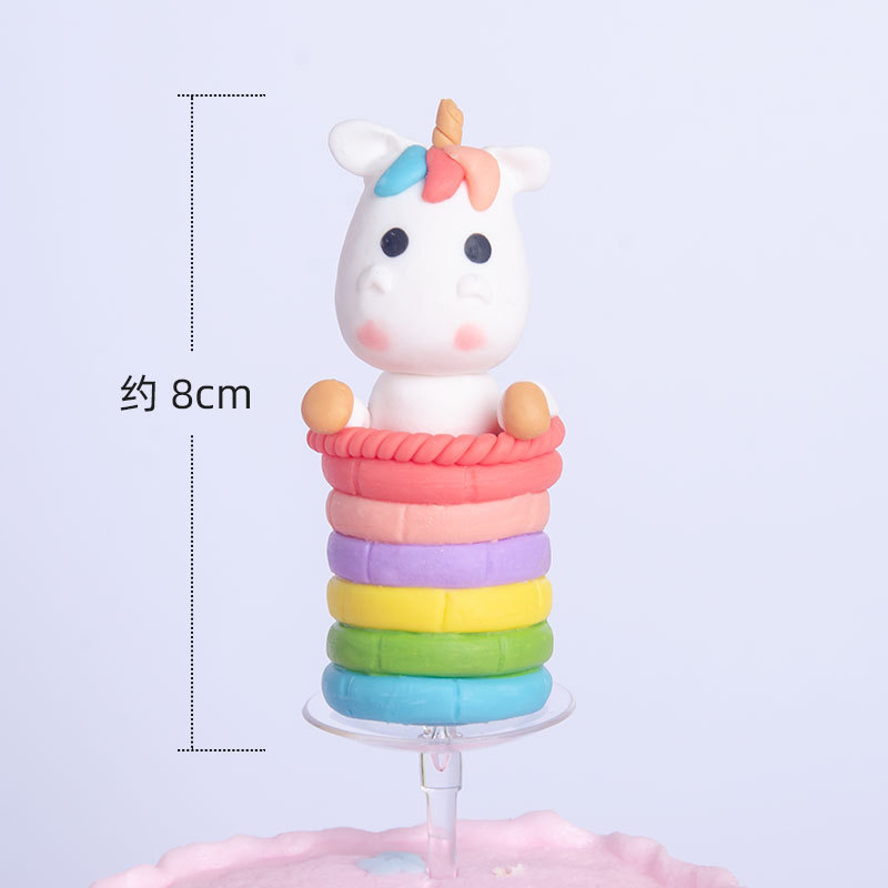 Süßer Regenbogen-Kuchen-Topper Aus Weicher Keramik – Perfekt Für Kindergeburtstage, Cupcakes & Torten