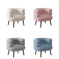 Vente en gros de meubles de maison, fauteuil d'appoint pour salon, fauteuil souple, fauteuil de courtoisie en tissu bleu, chaises de salon à vendre