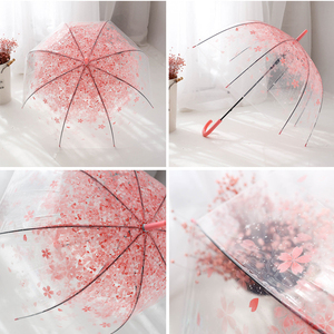 LS tự động mở phong cách Nhật Bản thẳng ô rõ ràng trong suốt chống gió đám cưới Ngày mưa khung sắt Logo tùy chỉnh - Product Image 2