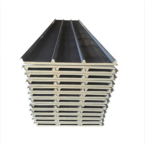 แผ่นหลังคาเห<span class=keywords><strong>ล</strong></span>็ก<span class=keywords><strong>ล</strong></span>ูกฟูกเคลือบสังกะสีฉนวนกันความร้อนใยหิน <span class=keywords><strong>PU</strong></span> แผ่นผนังแซนวิชสำหรับคลังสินค้า - Product Image 3