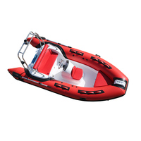 Bateau de pêche en fibre de verre rouge RIB 430B, directement de l'usine, avec certification CE de qualité