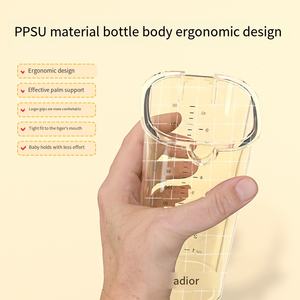 Bouteille d'alimentation pour bébé personnalisée OEM sans BPA, anti-flatulences, col large, bouteille pour bébé en PPSU, bouteille pour boire du lait ou de l'eau pour bébé - Product Image 5