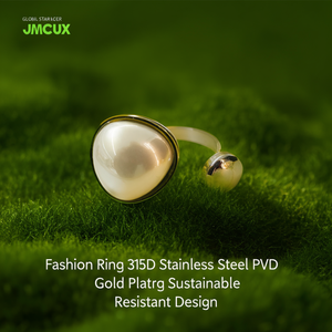 แหวนแฟชั่น สแตนเลสสตีล 316L ชุบทอง PVD ดีไซน์ทนทานและเป็นมิตรต่อสิ่งแวดล้อม - Product Image 3