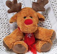 Écharpe de Noël personnalisée, jouet en peluche renne, poupée renne en peluche douce, oreiller mignon en forme de fauve de Noël pour cadeau d'enfant et décoration intérieure