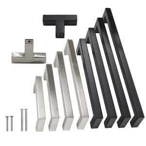 HANDLE CS004 Furniture Kitchen Hardware <strong>Black</strong> Handle Cupboard <strong>Drawer</strong> Square Pull Handle - Product Image 2