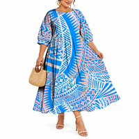 Robe longue décontractée de soirée pour femme, col rond, manches bouffantes, en coton et bambou, écologique, style vintage, vente directe d'usine