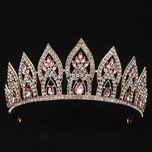 Corona di compleanno della <span class=keywords><strong>regina</strong></span> del diadema nuziale europeo americano per spettacolo di ballo e concorso di nozze <span class=keywords><strong>Tiara</strong></span> lega di strass - Product Image 2