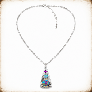Collana con Ciondolo a Forma di Triangolo di Colore Viola, Design Creativo per Donne - Product Image 3