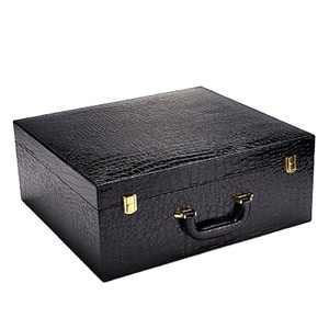 box for gift with crocodile leather PU leather large gift box custom logo huge space empty gift box