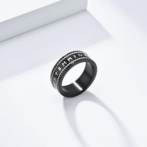 Nordic Viking Letter <b>Rings</b> Steel Antique Silver Black Men's Jewelry Gift Fashion <b>Rings</b> - Product Image 4