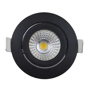 Lampu sorot LED tersembunyi, 15 24 38 60 derajat 7w 12w 20w 30w dapat disesuaikan anti-silau COB LED bulat LED dapat disesuaikan