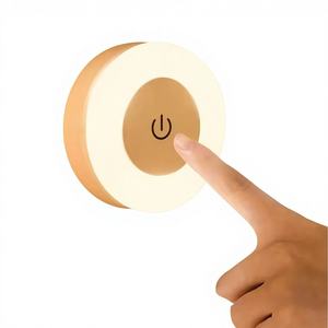 Lampe murale LED ronde à capteur tactile, intensité réglable, rechargeable par USB, sans fil, mini lampe en ABS pour chambre, couloir, armoire, décoration - Product Image 4