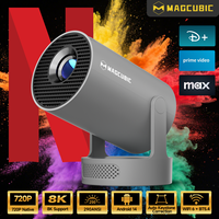 Projecteur portable HY300 Pro Plus 290 ANSI avec décodage 8K, 720P, projecteur à courte focale, haut-parleurs intégrés, Android 14, correction automatique de la distorsion trapézoïdale, BT, Air Mouse