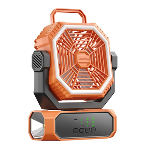 Ventilador de Camping Recarregável de 3 Velocidades 20000Mah, Com Movimento Automático, Luz LED, Controle Remoto, Ventilador Portátil para Uso Externo e de Mesa - Product Image 1