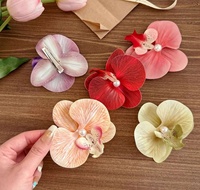 Pinces à cheveux papillon thaïlandaises bohèmes pour filles et femmes avec fleurs d'orchidée et de bougainvillier, pinces à bec de canard réutilisables, outils de coiffure
