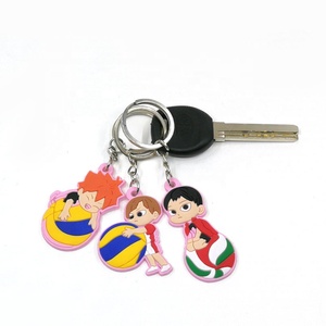 Trong Kho Phim Hoạt Hình 2D 3D Silicone Mềm PVC Keychain Keyring Thể Thao Cao Su Móc Chìa Khóa Cho Bán - Product Image 4