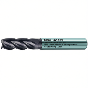 ดอกกัดคาร์ไบด์ Ttake Ta1430 เคลือบนาโน TiAlN แบบ 36 38 องศา เฮลิกซ์ 4 ฟลุต - Product Image 2