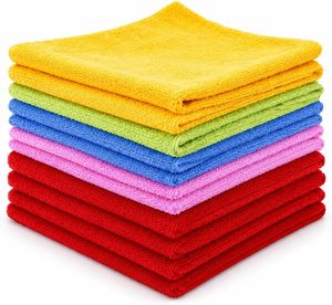 Vente en gros de serviettes en microfibre carrées VANTUR, chiffons de nettoyage pour lavage de voiture, non abrasifs, réutilisables, lavables, écologiques - Product Image 1