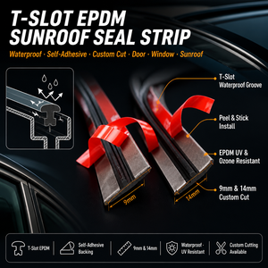 ยางซีลกันน้ำ กันเสียง กันลม กันฝุ่น แบบ T-Slot EPDM ตัดตามขนาด สำหรับ<span class=keywords><strong>ซีล</strong></span>ขอบหลังคาซันรูฟ ป้องกันสภาพอากาศ สำหรับรถยนต์ - Product Image 3
