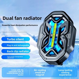 Refroidisseur de téléphone à double ventilateur à clipser, 3 vitesses, refroidissement rapide en 3 secondes, radiateur de téléphone à refroidissement par air, rechargeable, à brancher pour le gaming et le streaming en direct - Product Image 4