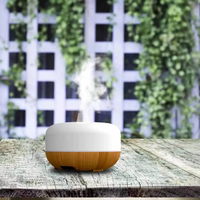 Diffuseur d'huiles essentielles ultrasonique électrique grande capacité 500 ml, humidificateur d'arômes à brume froide avec LED 7 couleurs et finition bois pour maison et hôtel