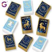 Autocollants adhésifs découpés sur mesure avec estampage à chaud doré, motif constellation, pour journal, carnet, scrapbook, autocollant imperméable