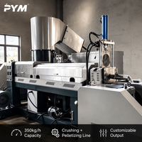 Ligne de broyage et de granulation de sacs tissés en film PE PP PYM 350 kg/h |   Machine à granulés à anneau d'eau à vendre