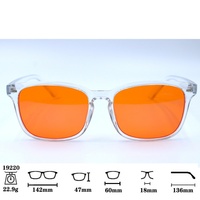 Lunettes de sommeil pour adultes en gros, verres rouge-orange, anti-lumière bleue, lunettes d'ordinateur carrées, lunettes de soleil de créateur personnalisées et tendance