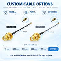 Câble de communication coaxial RF 1,13 mm SMA femelle vers U.FL, rallonge pigtail, 50 ohms, 0-3 GHz, pour antennes de communication