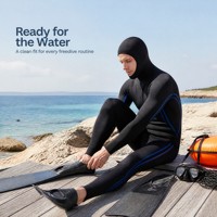 Combinaison intégrale en néoprène 3 mm super extensible noire pour la plongée en apnée, la plongée libre et la natation