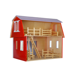 Bán Buôn Quy Mô 1/12 ob11 Nhà Búp Bê Diorama Thu Nhỏ Bằng Gỗ Thu Nhỏ Màu Đỏ Kho - Product Image 3