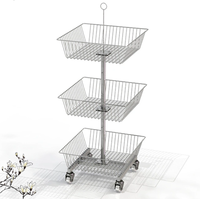 Multifonction multicouche Largement utilisé Offre Spéciale le commerce de détail présentoir multi-sol pour magasin présentoir en fil métallique avec roues