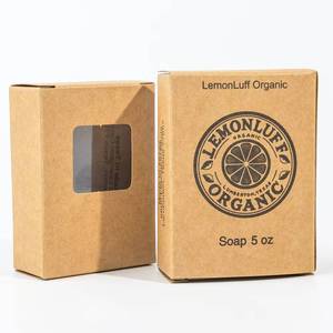 Caja de Jabón de Hotel con Logotipo Personalizado, de Cartón Kraft Marrón con Ventana - Product Image 1