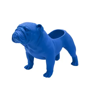 Neues Design Haupt dekoration Harz Hund Figur blau Englisch Bulldogge Skulptur