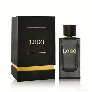 Customized logo Mens Square 30ml 50ml 100ml <b>Empty</b> Clear Perfume Bottle with Pump Sprayer with Black Cap with Packing <b>Box</b> - Product Image 2