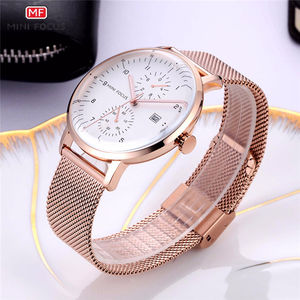 Montre à quartz pour homme MINIFOCUS au design ultra-fin, classique et tendance, bracelet en acier 20 mm, cadran à aiguilles en verre, 3 sous-cadrans, 6 aiguilles, date, alliage - Product Image 4