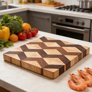 Planche à découper <span class=keywords><strong>de</strong></span> cuisine en <span class=keywords><strong>bois</strong></span> <span class=keywords><strong>de</strong></span> double face en érable massif, type puzzle, pour charcuterie et boucher - Product Image 4